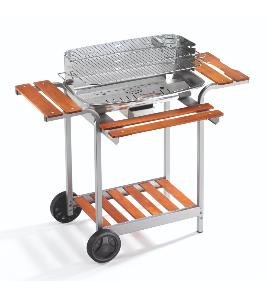 BARBECUE A CARBONELLA OMPAGRILL "60-40 PRO C" IN ACCIAIO INOX 60,5X33X96 CM